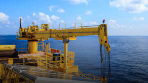 Offshore drilling site image used to represent the LNG expansion of NextDecade with Baker Hughes.